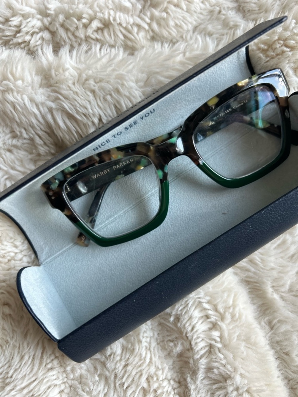 Warby Parker Sonia Green and Tortoise Square Optical Glasses